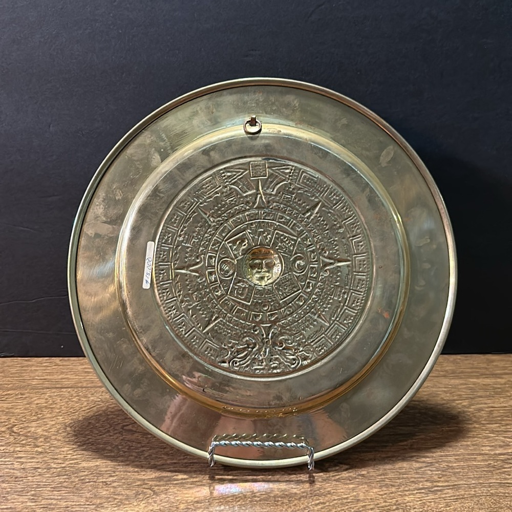 Vintage Brass Aztec Mexican Calendar - Picture 2 of 5